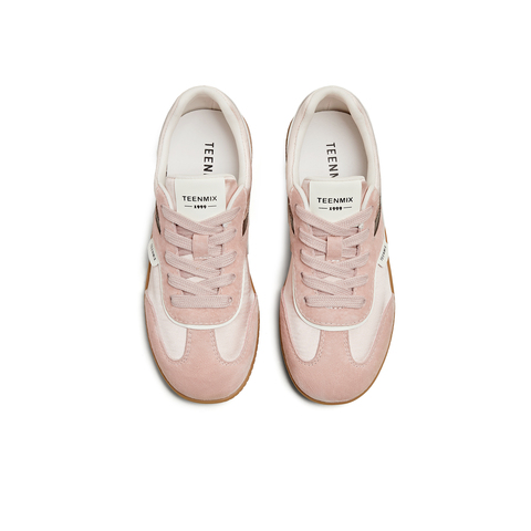 天美意2025秋新款休闲小白鞋运动复古板鞋百搭女德训鞋KG102CM5