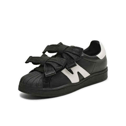 天美意2025夏新款休闲系带大蝴蝶结潮流韩系百搭女板鞋KB073BM5