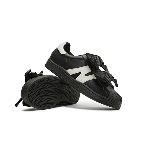 天美意2025夏新款休闲系带大蝴蝶结潮流韩系百搭女板鞋KB073BM5