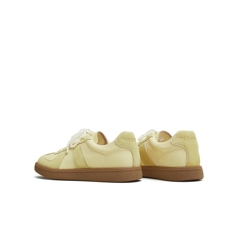 天美意2025秋新款休闲系带百搭拼色复古潮流女德训鞋KG118CM5