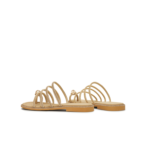 天美意2025夏新款舒适海边沙滩鞋平底拖鞋半拖女一字拖KT091BT5