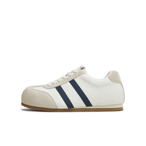 天美意2025秋新款德训鞋休闲系带拼色复古百搭女阿甘鞋KG122CM5