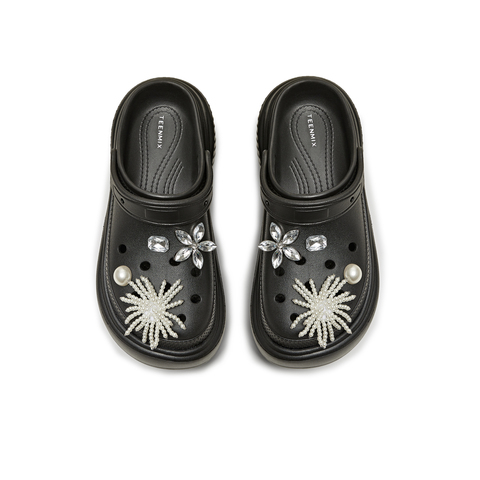 天美意2025夏新款厚底百搭凉鞋增高小个子出游女洞洞鞋KT081BM5