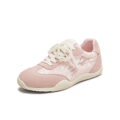 天美意2025秋新款阿甘鞋珍珠装饰百搭韩系简约女德训鞋KG100CM5