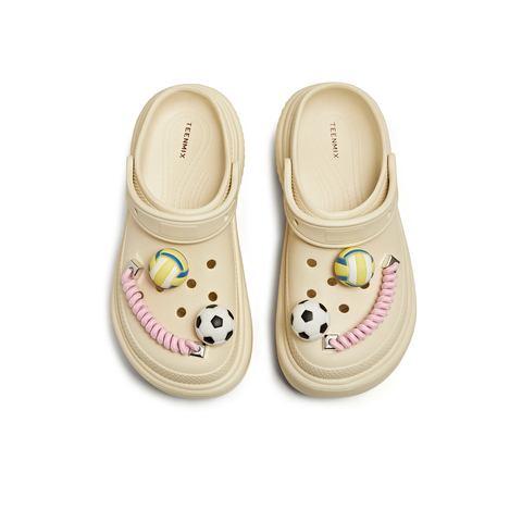 天美意2025夏新款厚底百搭凉鞋增高小个子出游女洞洞鞋KT081BM5