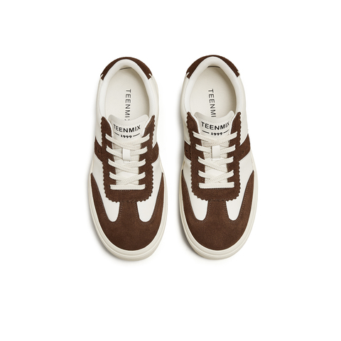 天美意2025秋新款休闲运动百搭板鞋系带拼色女德训鞋KG108CM5