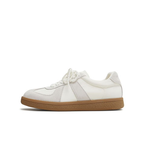 天美意2025秋新款休闲系带百搭拼色复古潮流女德训鞋KG118CM5