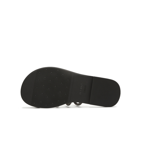 天美意2025夏新款舒适海边沙滩鞋平底拖鞋半拖女一字拖KT091BT5