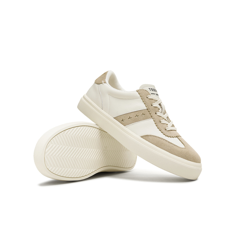 天美意2025秋新款休闲运动百搭板鞋系带拼色女德训鞋KG108CM5