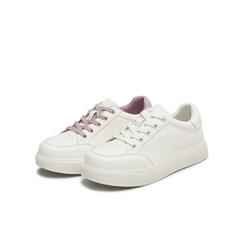 天美意2025秋新款休闲系带百搭纯色通勤日常女小白鞋KB083CM5