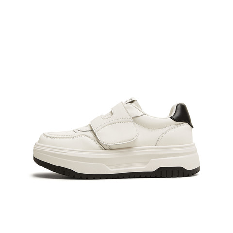 天美意2025秋新款休闲厚底百搭魔术贴潮流通勤女小白鞋KB080CM5