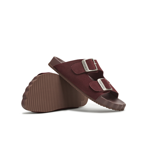 天美意2025夏新款复古休闲平底双扣带一字拖女勃肯鞋KK022BH5