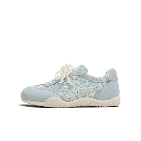 天美意2025秋新款阿甘鞋珍珠装饰百搭韩系简约女德训鞋KG100CM5