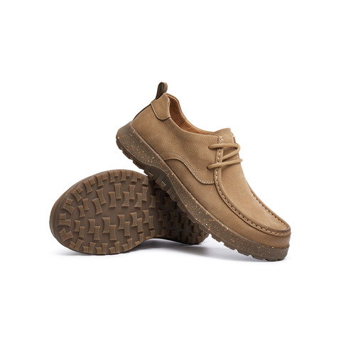 天美意2025秋新款商场同款休闲系带厚底纯色男勃肯鞋3VY01CM5