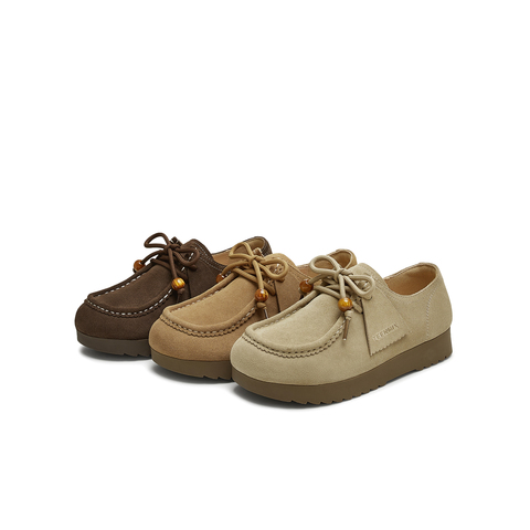 天美意2025秋新款商场同款休闲百搭系带复古女袋鼠鞋KK051CM5