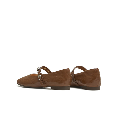 天美意2025秋新款商场同款纯色复古百搭女芭蕾玛丽珍鞋BL531CQ5