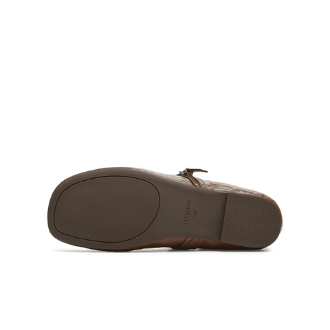 天美意2025秋新款商场同款纯色复古百搭女芭蕾玛丽珍鞋BL531CQ5