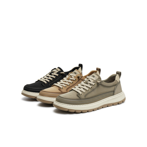 天美意2025秋新款商场同款户外休闲百搭系带工装男布鞋3VP01CM5