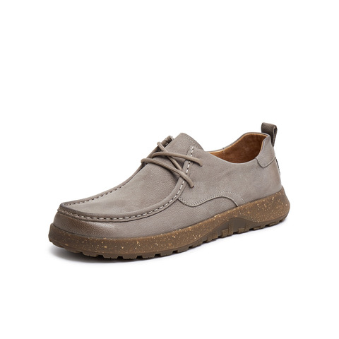 天美意2025秋新款商场同款休闲系带厚底纯色男勃肯鞋3VY01CM5