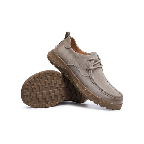 天美意2025秋新款商场同款休闲系带厚底纯色男勃肯鞋3VY01CM5