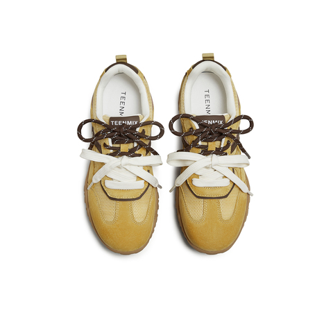 天美意2025秋新款商场同款拼色百搭阿甘德训鞋女休闲鞋BL231CM5