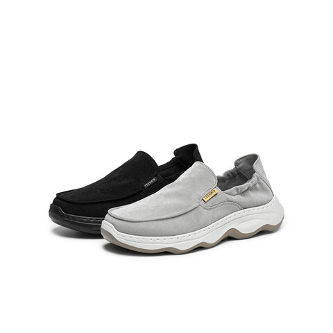 天美意2025秋新款商场同款纯色百搭厚底一脚蹬男布鞋3WG01CM5