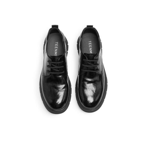 天美意2025秋新款商务复古百搭纯色上班通勤男休闲皮鞋ZZX76CM5