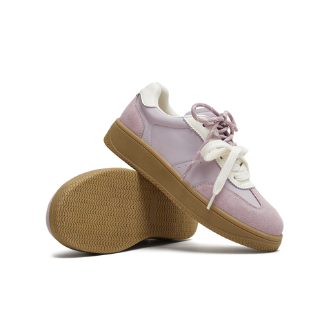 天美意2025秋新款系带双鞋带厚底拼色百搭复古女德训鞋KG119CM5