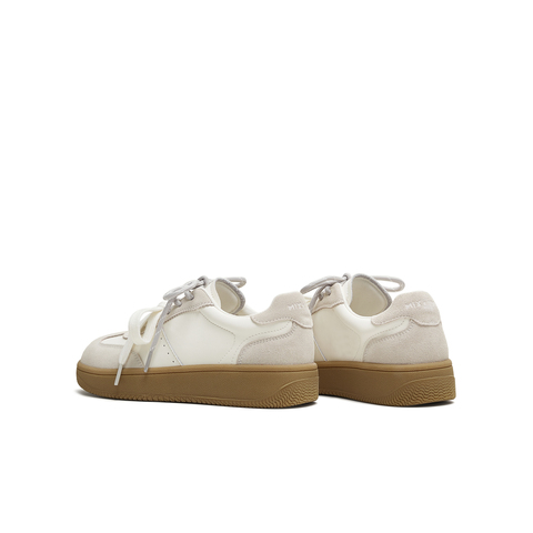 天美意2025秋新款系带双鞋带厚底拼色百搭复古女德训鞋KG119CM5