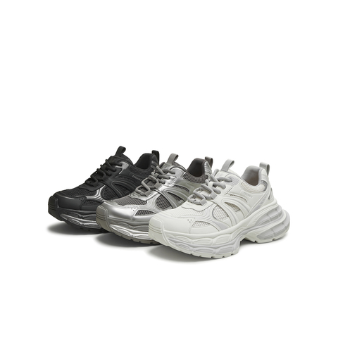 天美意2025秋新款厚底增高拼色潮酷百搭老爹鞋女休闲鞋BK782CM5