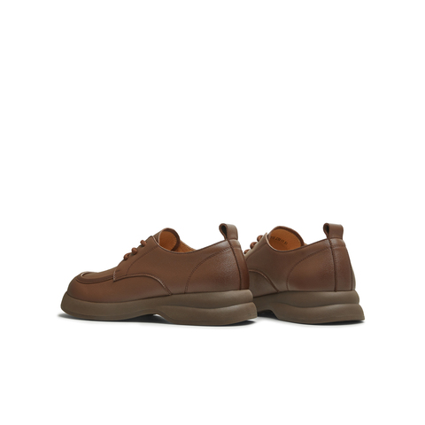 天美意2025秋新款厚底圆头牛津鞋复古英伦小皮鞋女单鞋KY018CM5