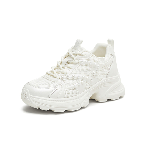 天美意2025秋新款简约百搭厚底老爹鞋女休闲鞋KD106CM5