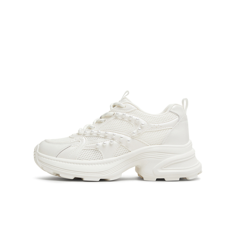 天美意2025秋新款简约百搭厚底老爹鞋女休闲鞋KD106CM5