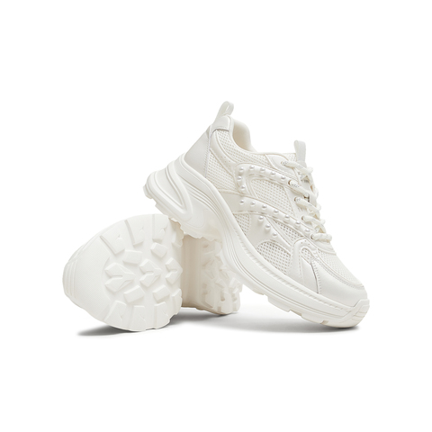 天美意2025秋新款简约百搭厚底老爹鞋女休闲鞋KD106CM5