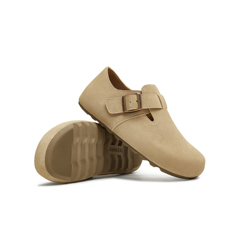 天美意2025秋新款平底单鞋两穿半拖鞋男女同款勃肯鞋KK062CM5