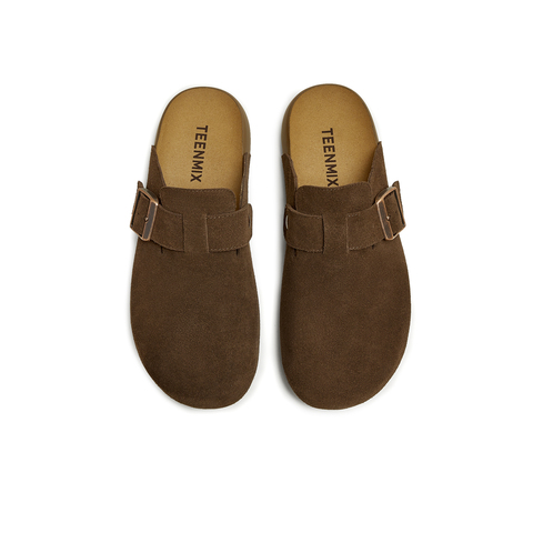 天美意2025秋新款百搭平底一脚蹬舒适男女同款勃肯鞋KK061CH5