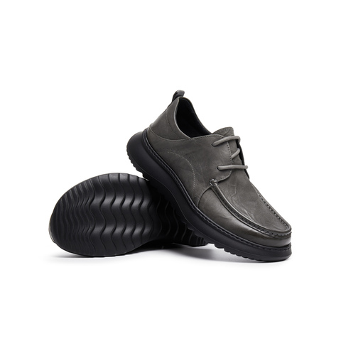 天美意2025秋新款商场同款商务百搭系带纯色男休闲皮鞋3VX01CM5