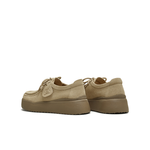 天美意2025秋新款袋鼠鞋休闲系带厚底纯色百搭女勃肯鞋KK063CM5