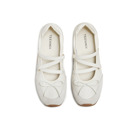 天美意2025秋新款商场同款潮流休闲纯色百搭女玛丽珍鞋BL251CQ5