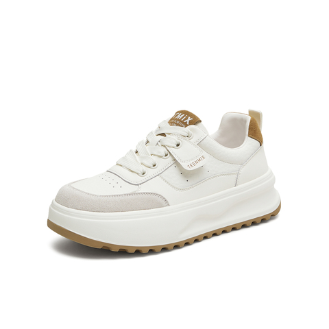 天美意2025秋新款商场同款休闲板鞋运动厚底女小白鞋BJ564CM5