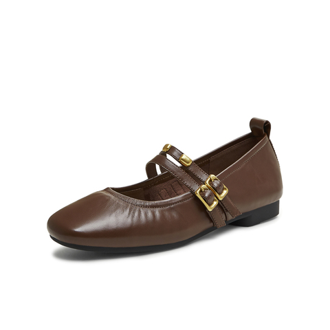 天美意2025秋新款商场同款纯色百搭平底舒适女玛丽珍鞋BL261CQ5