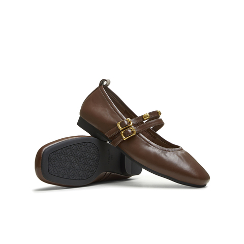 天美意2025秋新款商场同款纯色百搭平底舒适女玛丽珍鞋BL261CQ5