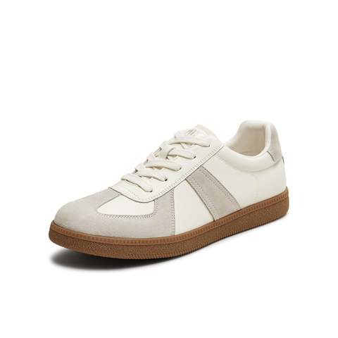 天美意2025秋新款百搭复古系带休闲拼色男女同款德训鞋KG124CM5