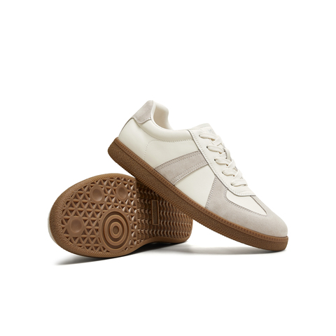 天美意2025秋新款百搭复古系带休闲拼色男女同款德训鞋KG124CM5