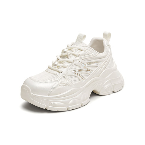 天美意2025秋新款休闲厚底百搭系带复古小个子女老爹鞋KD097CM5