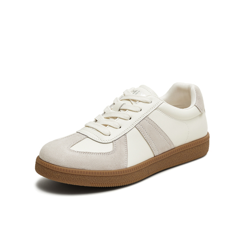 天美意2025秋新款百搭复古系带休闲拼色男女同款德训鞋KG124CM5