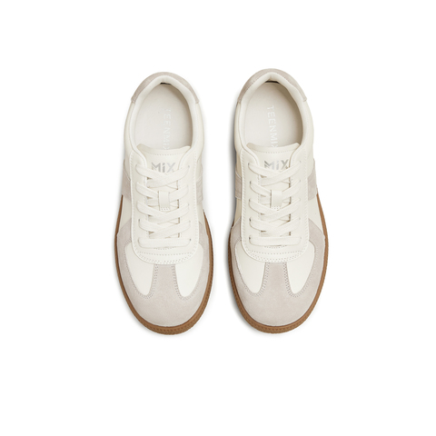 天美意2025秋新款百搭复古系带休闲拼色男女同款德训鞋KG124CM5