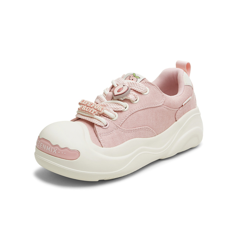 天美意2025秋新款商场同款系带厚底水果鞋花女大头鞋CIK23CM5