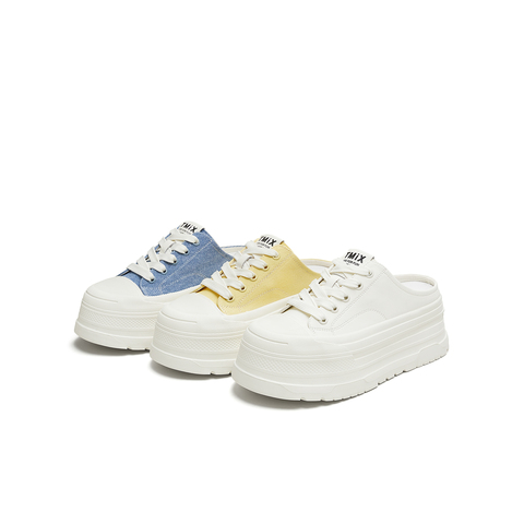 天美意2025秋新款休闲系带百搭厚底运动鞋外穿女帆布鞋KJ011CM5