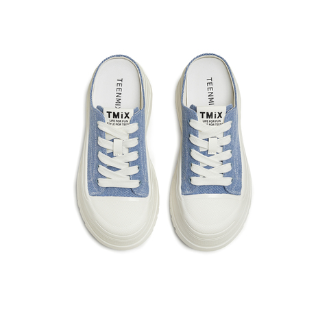 天美意2025秋新款时尚百搭拖鞋休闲通勤运动女帆布鞋KJ009CM5